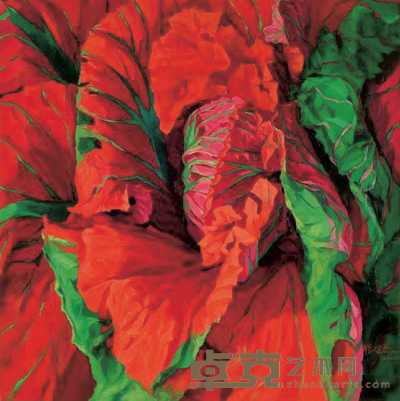 徐晓燕 2002年作 怒放系列·红色NO.36 150×150cm